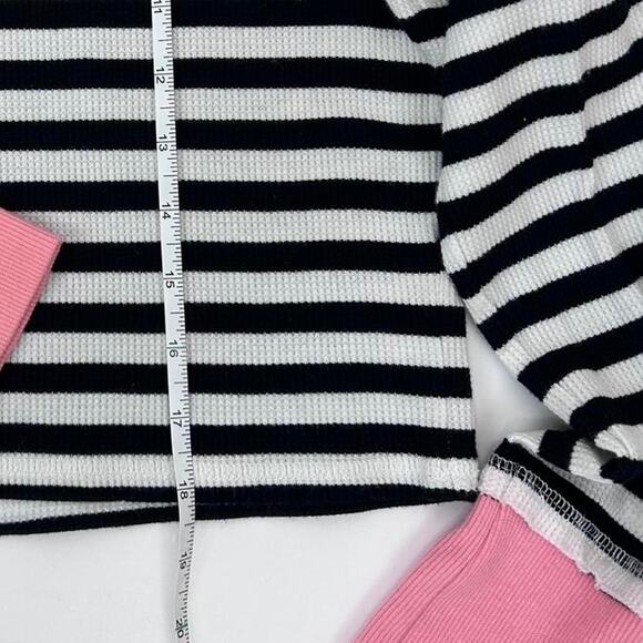 Striped long sleeve waffle top - Picture 5 of 6